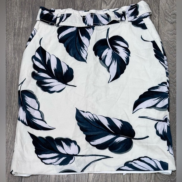 🍃 Ann Taylor Leaves Tie Waist Linen Pencil Skirt - Size 6🍃 - Picture 2 of 13